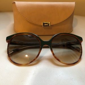 Chloe green/tortoise sunglasses